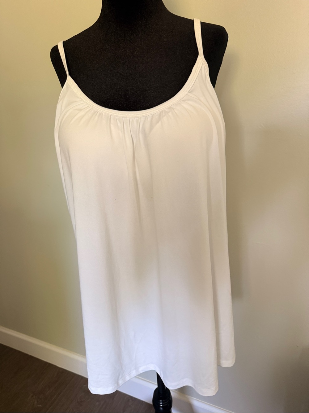 White Women's top Classic Spaghetti Strap “ Cool” top L